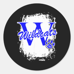 Pegatina Redonda Gran W en Wildcats