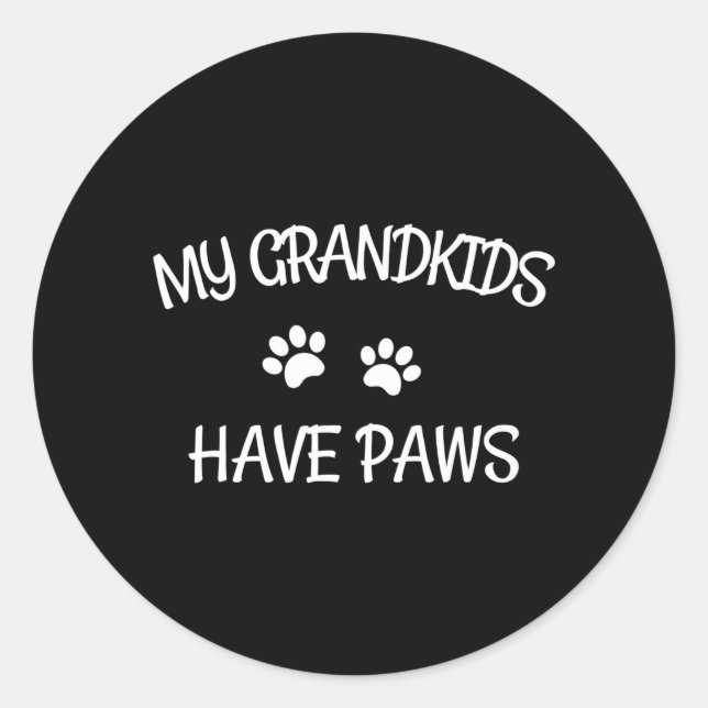 Pegatina Redonda Grand Have Paws Graciosa Abuela Gato Perro (Anverso)
