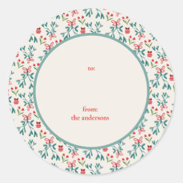 Pegatina Redonda Grand Millenial Verde y Rojo Tradicional de ida y 