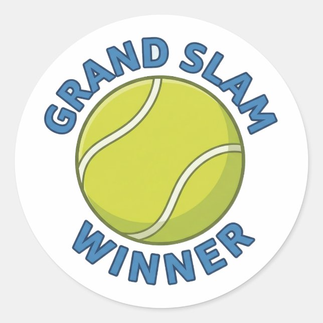 Pegatina Redonda Grand Slam Winner Tennis Ball Sports Champion (Anverso)