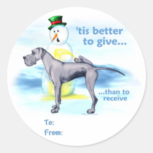 Pegatina Redonda Grandes etiquetas de regalo Dane BTG Blue UC