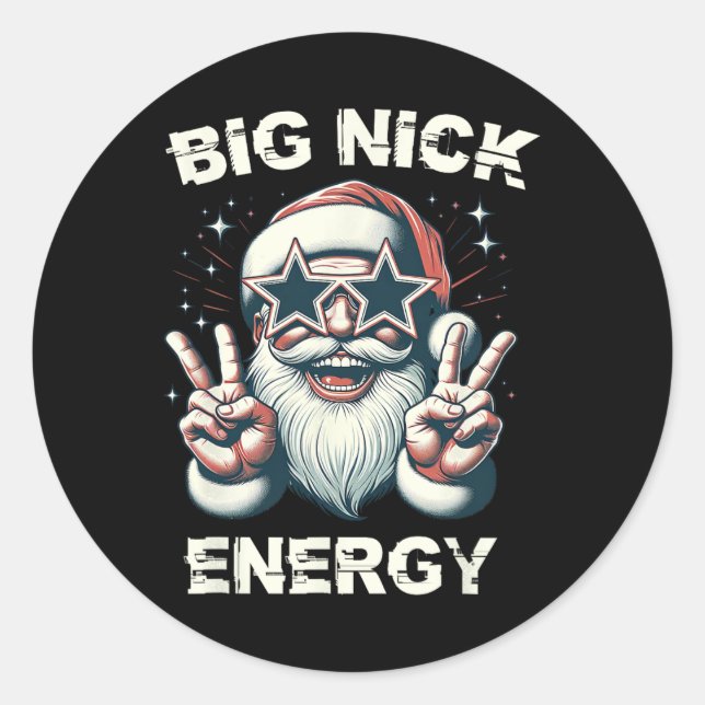 Pegatina Redonda Grandes Navidades de Santa Ana Energy Funny (Anverso)