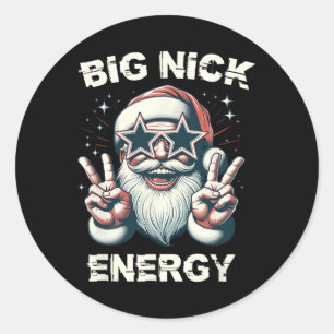 Pegatina Redonda Grandes Navidades de Santa Ana Energy Funny