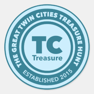 Pegatina Redonda Grandes Pegatinas de TC Treasure Hunt