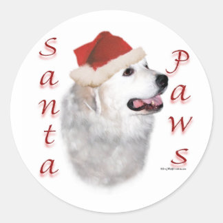 Pegatina Redonda Grandes Pirineos Santa Paws