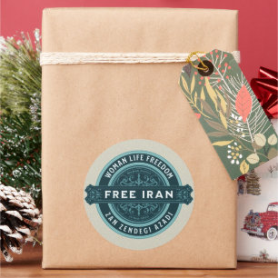Pegatina Redonda Grandes regalos de Navidades iraníes a universitar