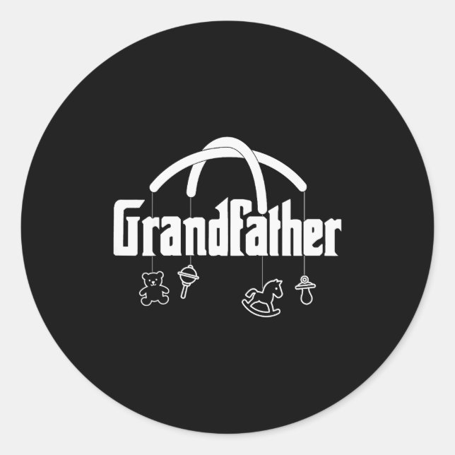 Pegatina Redonda Grandfather Funny Quote Design For Grandpas  (Anverso)