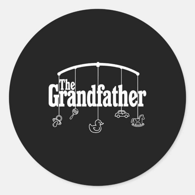 Pegatina Redonda Grandfather Funny Quote Design For Grandpas  (Anverso)