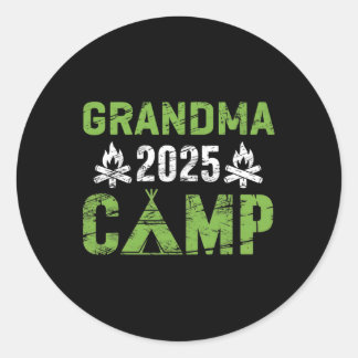 Pegatina Redonda Grandma Camp 2025 Family Vacation Summer Camping C