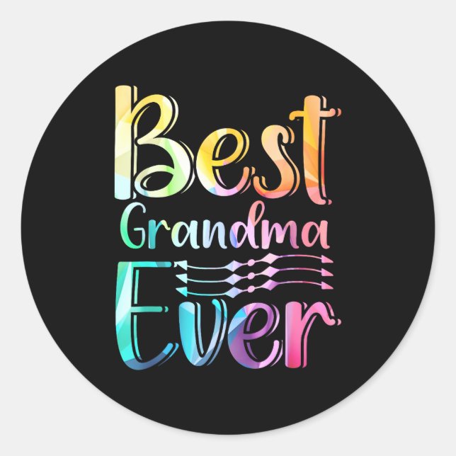 Pegatina Redonda Grandma Ever Gift Graphic Art Text Quote Design  (Anverso)