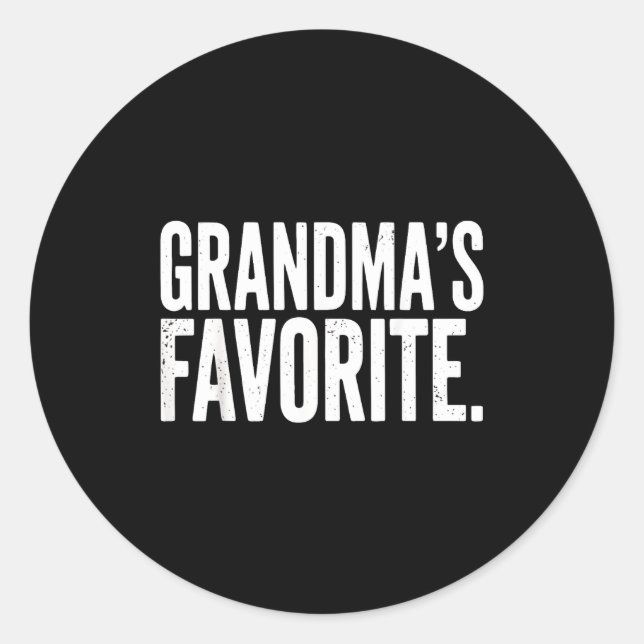 Pegatina Redonda Grandma's Favorite Funny Grandparent Granhild Vint (Anverso)
