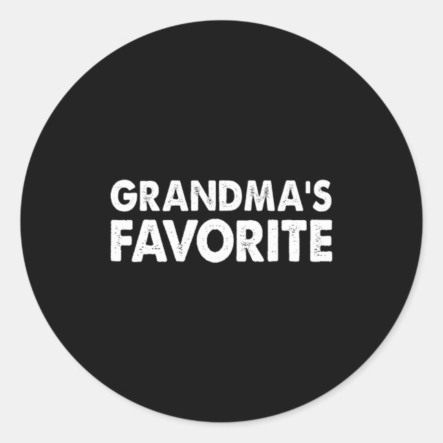Pegatina Redonda Grandma's Favorite Funny Grandparent Granhild Vint (Anverso)