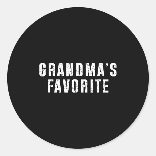 Pegatina Redonda Grandma's Favorite Grandparent Granhild Funny Fami (Anverso)