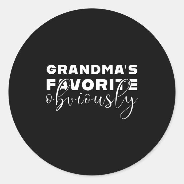 Pegatina Redonda Grandma's Favorite T, Grandson Or Granddaughter  (Anverso)