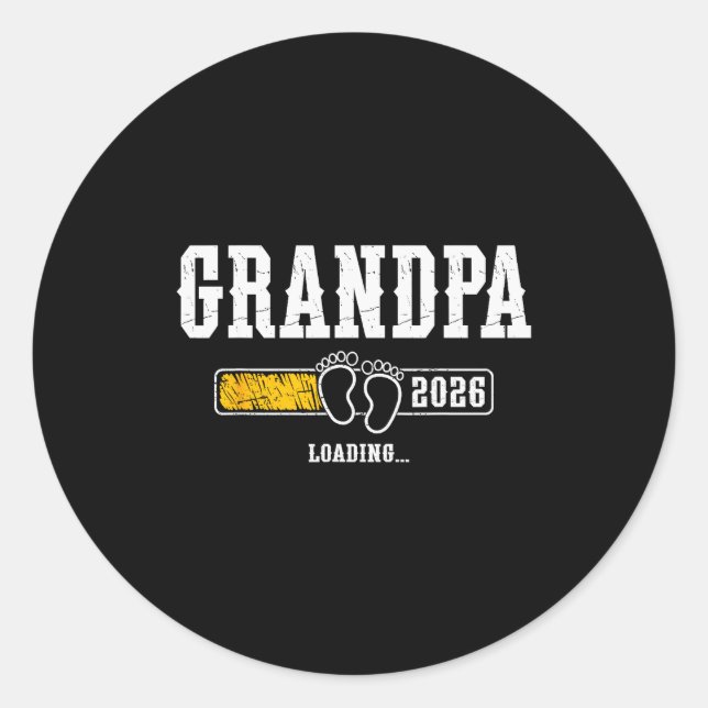 Pegatina Redonda Grandpa 2026 Loading Grandpa Est. 2026, New Grandp (Anverso)