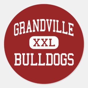 Pegatina Redonda Grandville - bulldoges - alto - Grandville