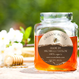 Pegatina Redonda Granja de abejas de abeja de apicultores Honeycomb