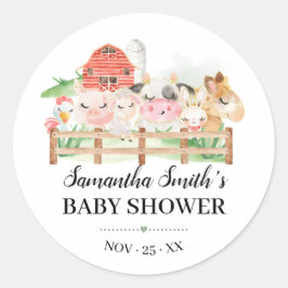 Pegatina Redonda Granja de bebé Baby Shower