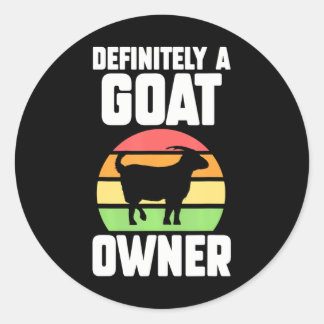 Pegatina Redonda granja de cabras definitivamente propietaria