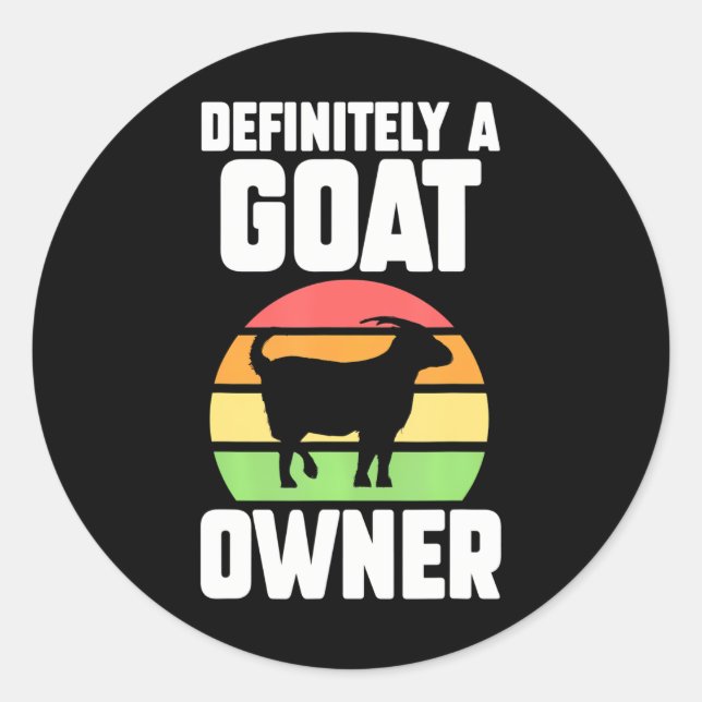 Pegatina Redonda granja de cabras definitivamente propietaria (Anverso)