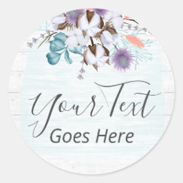 Pegatina Redonda Granja de madera rústica de algodón del sur del pa