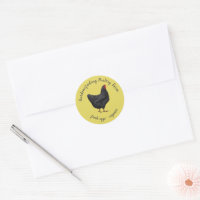 Granja de monograma de pollo negro amarillo