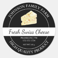 Granja fresca de queso suizo negro