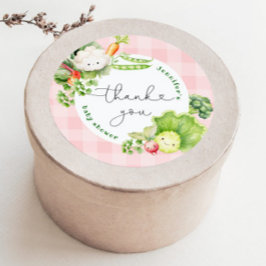 Pegatina Redonda Granjeros locales comercializan ducha de bebé grac