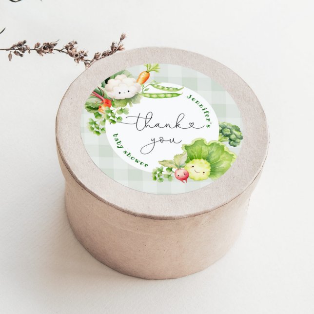 Pegatina Redonda Granjeros locales comercializan ducha de bebé grac (Subido por el creador)