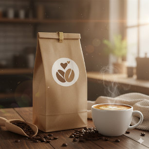 Pegatina Redonda Grano de Cafeína: Estilo y Energía ☕