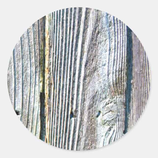 Pegatina Redonda Grano de madera de madera de madera de madera de m (Anverso)