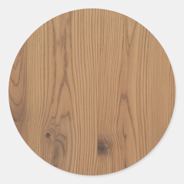 Pegatina Redonda Grano de madera marrón (Anverso)
