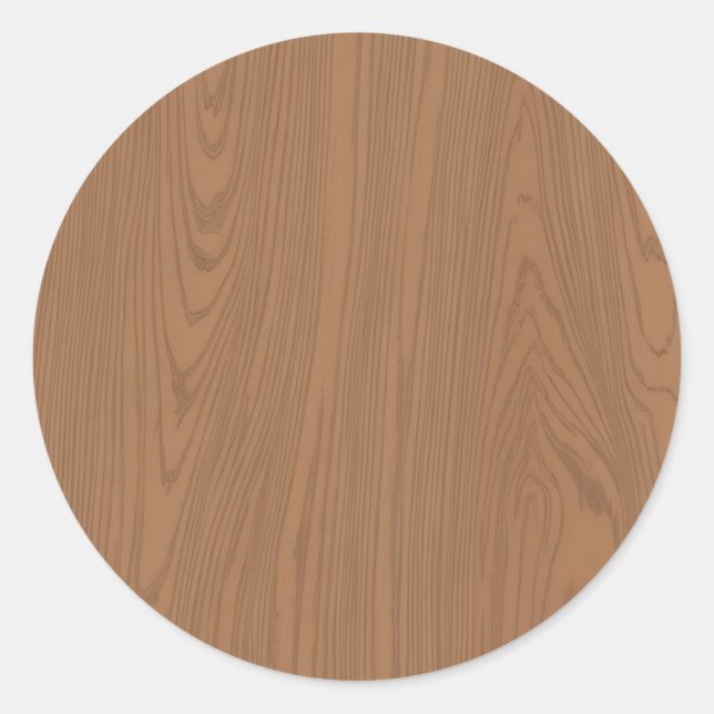 Pegatina Redonda Grano de madera marrón (Anverso)