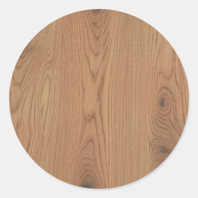 Pegatina Redonda Grano de madera marrón (Anverso)