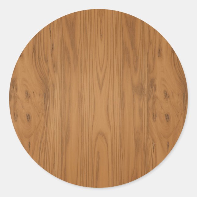 Pegatina Redonda Grano de madera marrón (Anverso)
