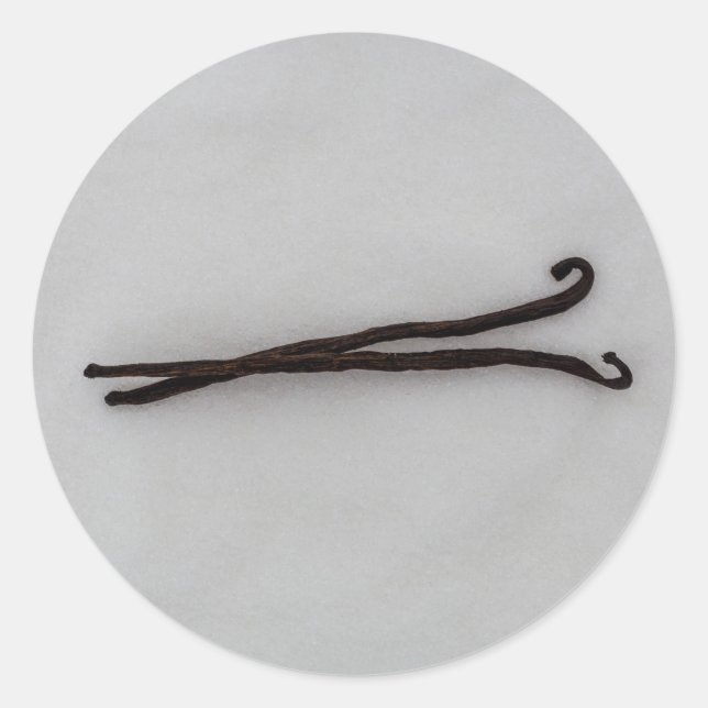 Pegatina Redonda Grano de vainilla con azúcar (Anverso)