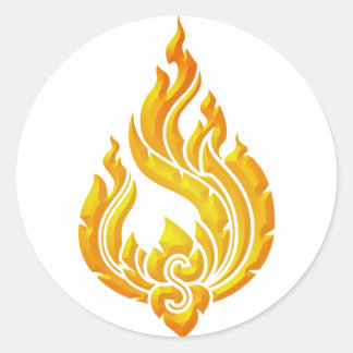 Pegatina Redonda Granok Flames