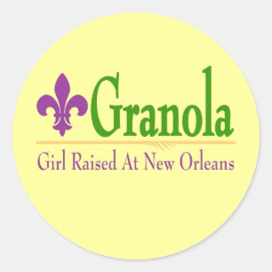 Pegatina Redonda Granola, Chica criada en NOLa