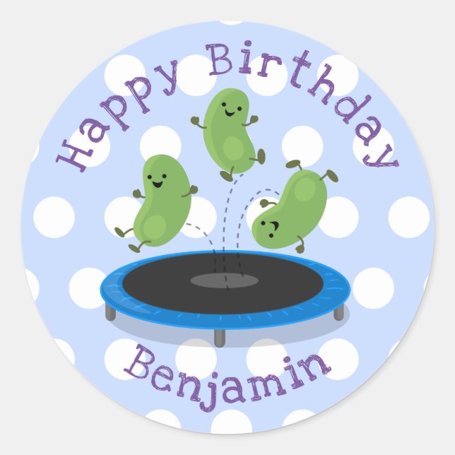 Pegatina Redonda Granos de maíz saltando ilustracion de personaliza (Anverso)