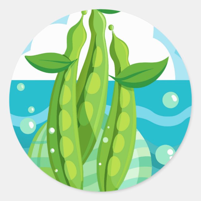 Pegatina Redonda Granos verdes orgánicos (Anverso)