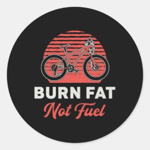 Pegatina Redonda Grasa Quema de bicicletas Grasa No combustible Bic