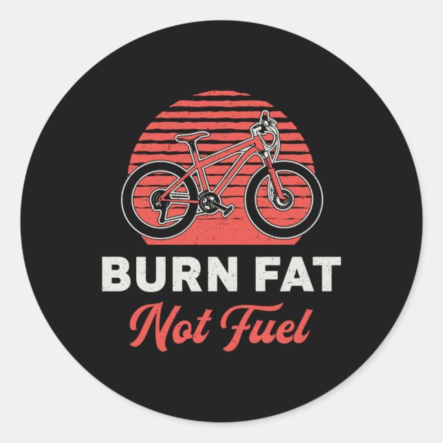 Pegatina Redonda Grasa Quema de bicicletas Grasa No combustible Bic (Anverso)