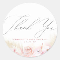 Grasas Pampas Floral Boho Baby Shower Gracias
