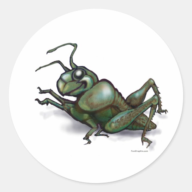 Pegatina Redonda Grasshopper (Anverso)
