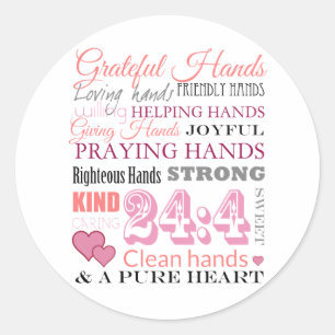 Pegatina Redonda Grateful hands