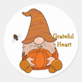Pegatina Redonda Grateful Heart Gnome Sticker