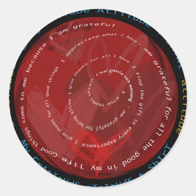 Pegatina Redonda Gratitud (Anverso)