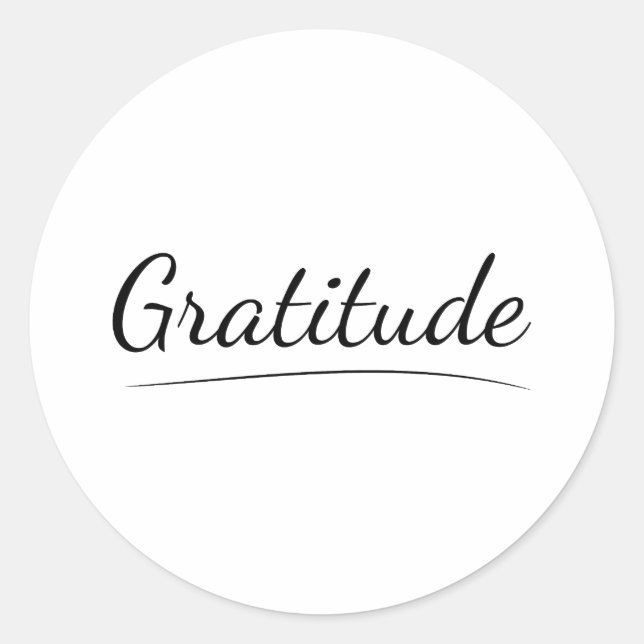 Pegatina Redonda Gratitud, Apreciación, Agradecimiento, Bendición (Anverso)