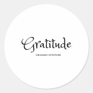 Pegatina Redonda Gratitud Cambios Actitud Acción Acción de Gracias 