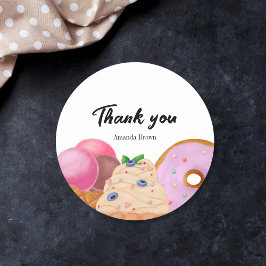 Pegatina Redonda Gratitud de los tratamientos dulces